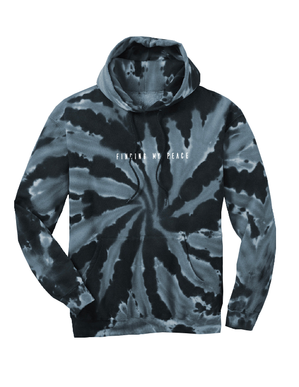 Finding My Peace Hoodie - Black Tie Dye