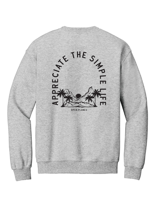 Appreciate The Simple Life Crewneck - Grey