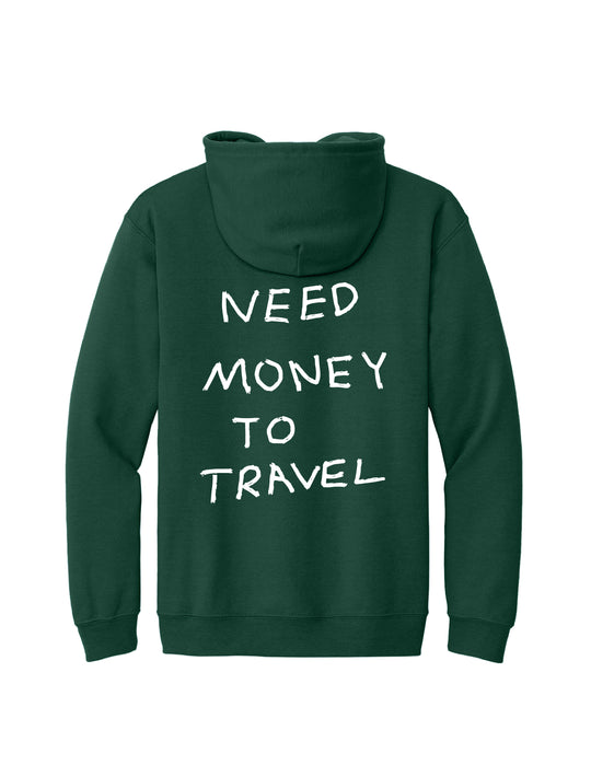 Need Money To Travel Hooded Jacket - Forest